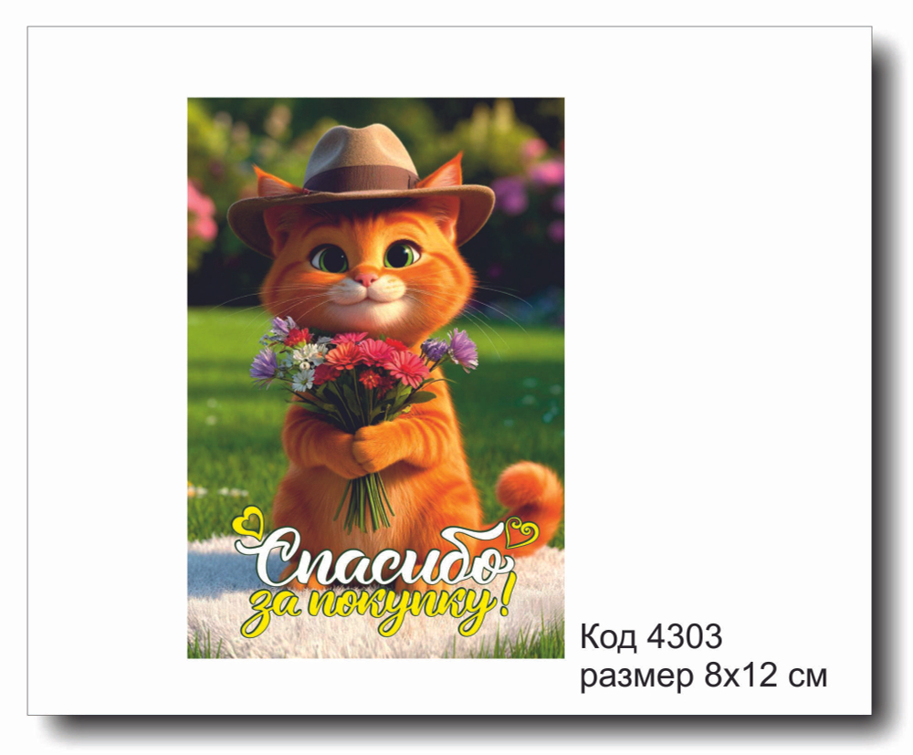 Открытка-карточка "Спасибо за покупку" код 4303