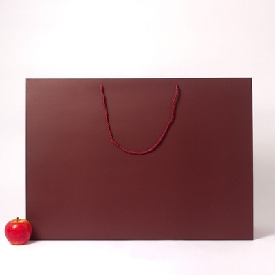 Пакет 70x50x20, бордо, витой шнур, картон VIP