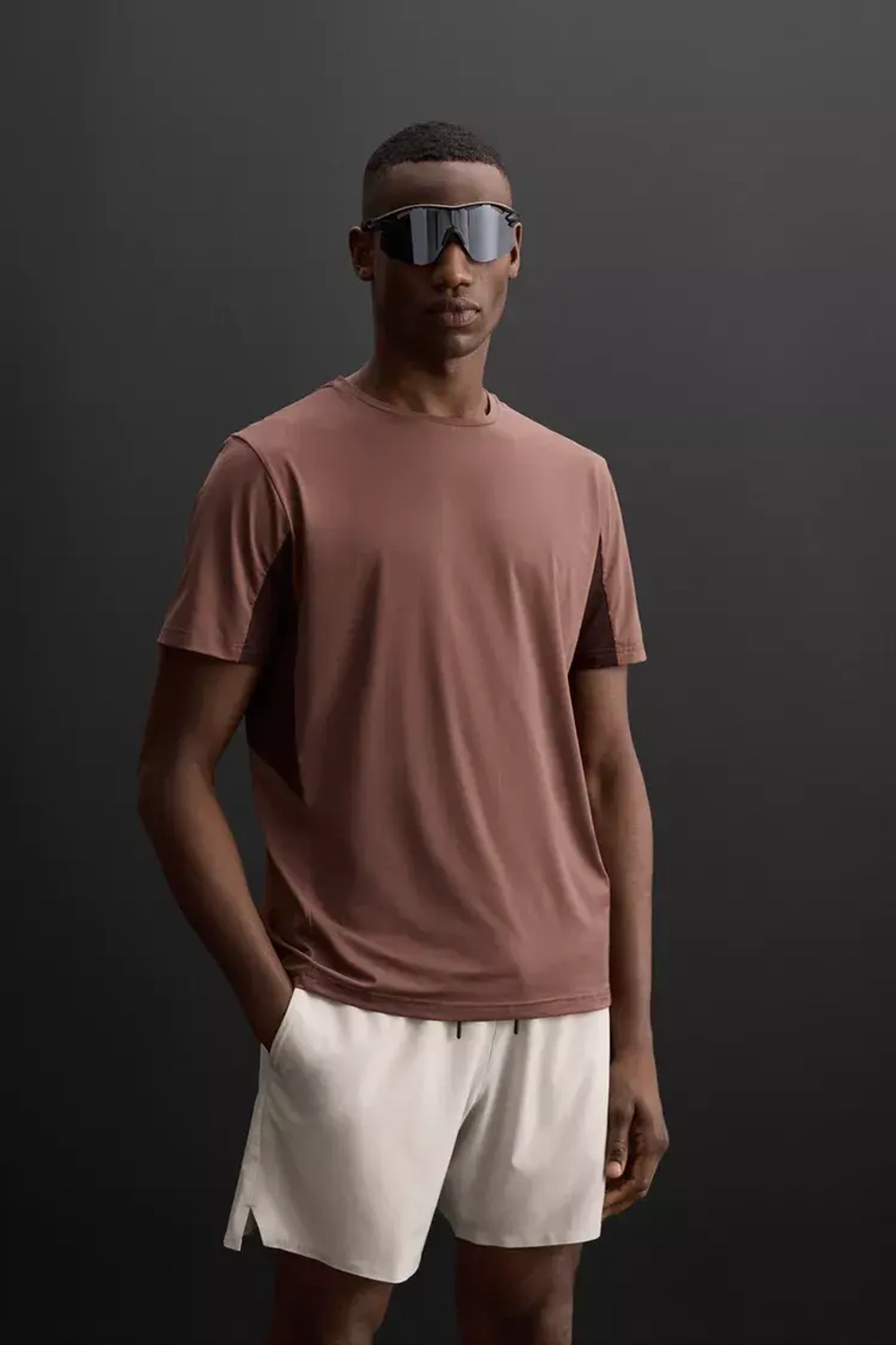 ZARA ФУТБОЛКА В СТИЛЕ КОЛОР-БЛОК, БУРГУНДИ