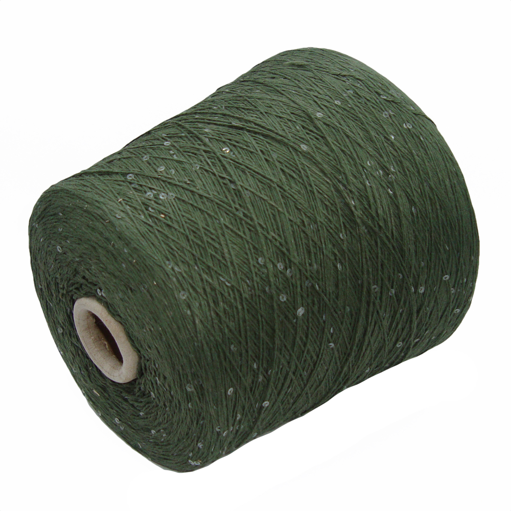 Бобинная пряжа Cotton Paillettes (Verde)