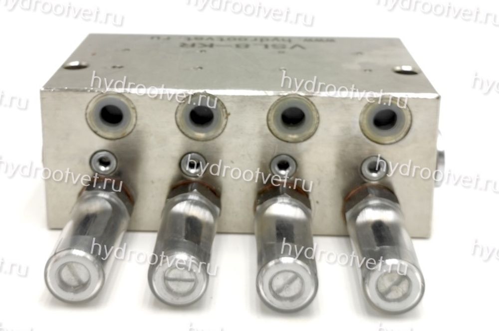 VSL8-KR - Питатель для двухлинейных систем смазки с рабочим давлением 400 бар, количество выходов 8, максимальная доза 5 мл/цикл, с регулятором и индикатором