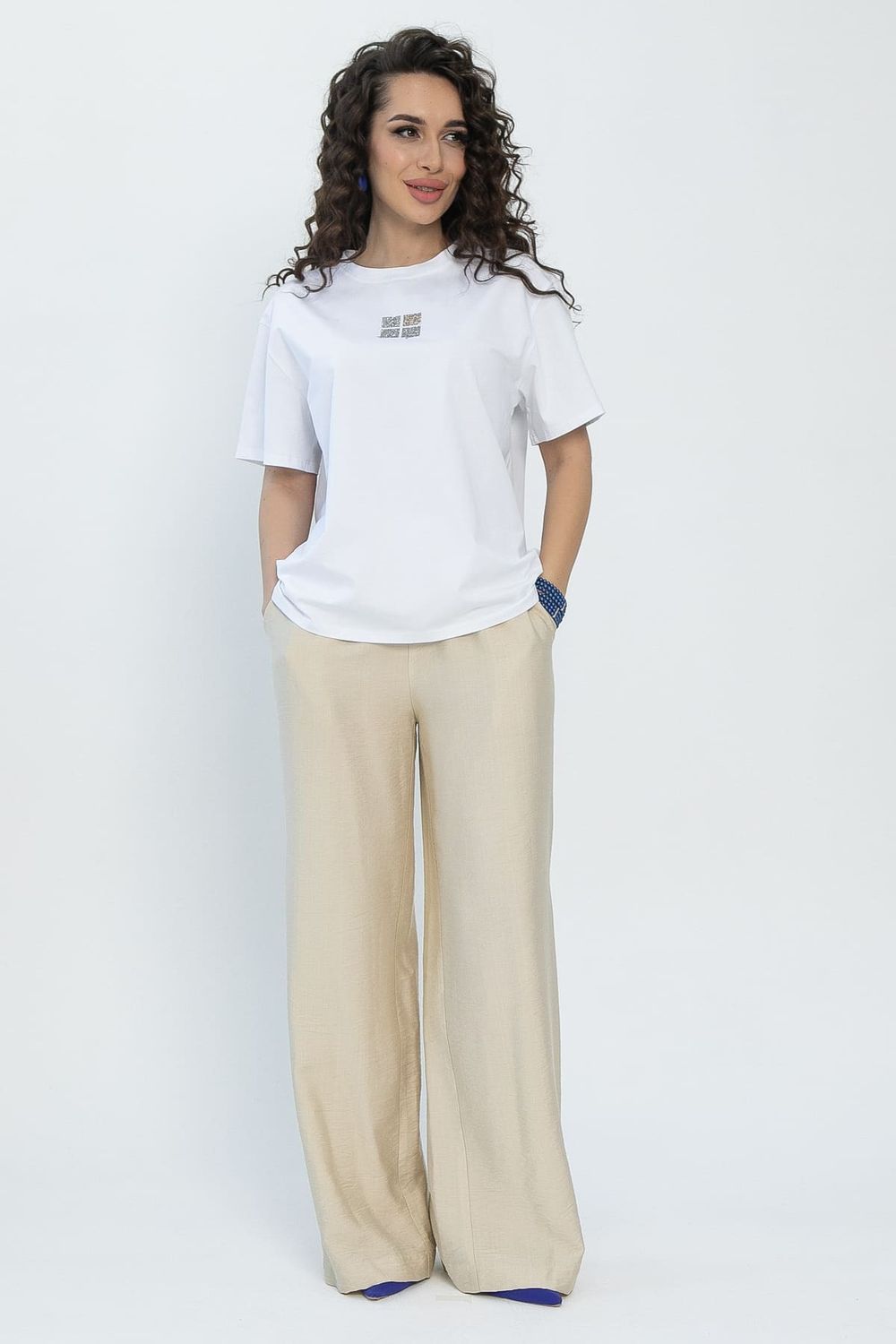 Футболка Аника (белая/коты) Б13493-20М LT Collection