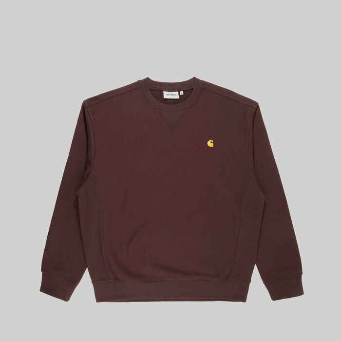 Толстовка мужская Carhartt WIP American Script Sweatshirt артикул:I025475_tobacco - купить в магазине Дайс