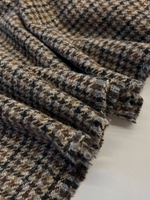 Шерсть костюмно-пальтовая серо-коричневая в клетку