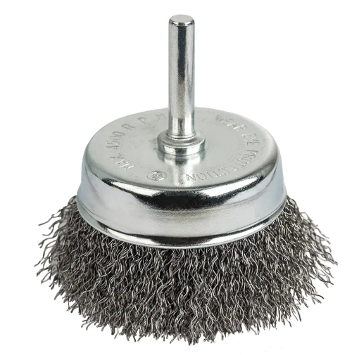 Кордщетка для дрели чашеобразная мягкая ПРАКТИКА 75 мм, хвост 6 мм