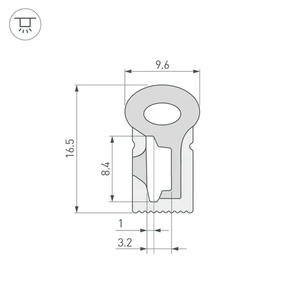 Силиконовый профиль WPH-FLEX-0817-SIDE-S8-5m WHITE (Arlight, Силикон) 040268