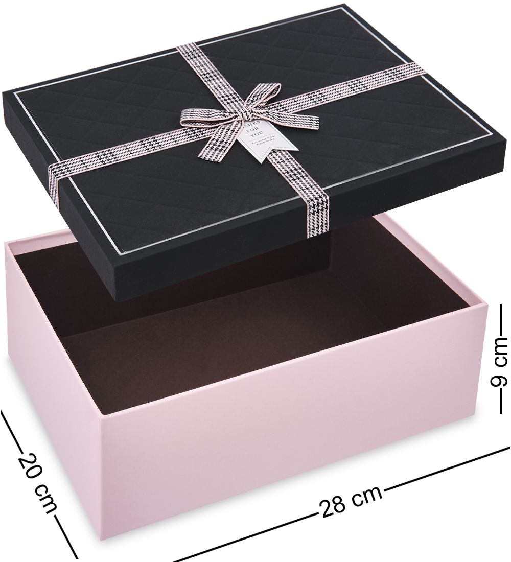 WF-171-B Набор коробок из 3 шт, черный/розовый