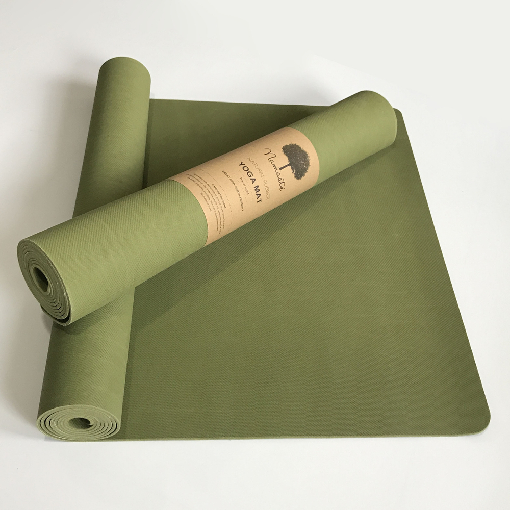 Ультрацепкий 100% каучуковый коврик для йоги Spider Olive 183*61*0,4 см нескользящий