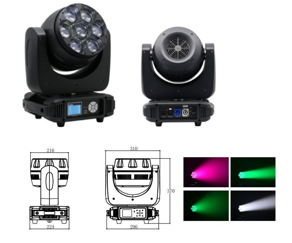 A8 7x40W LED Wash Beam