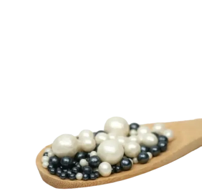 Посыпка кондитерская "Жемчуг", взорванные зерна риса, серебро-черный, 50 г