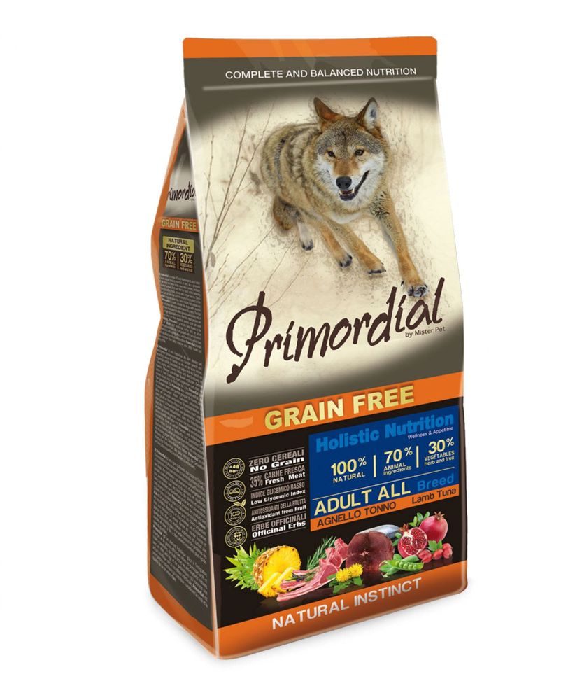 Primordial Adult Lamb &amp; Tuna. уткой и форелью. Примордиал для взрослых собак с ягненком и тунцом.