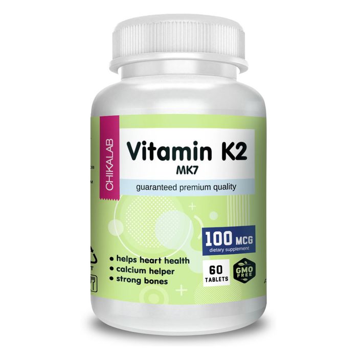 Витамин К2, Vitamin K2, Chikalab, 60 таблеток