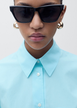 Объемная рубашка из поплина