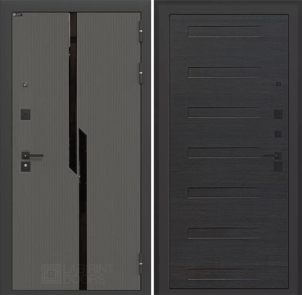Дверь входная Лабиринт CARBON 14 Эковенге горизонтальный металлическая