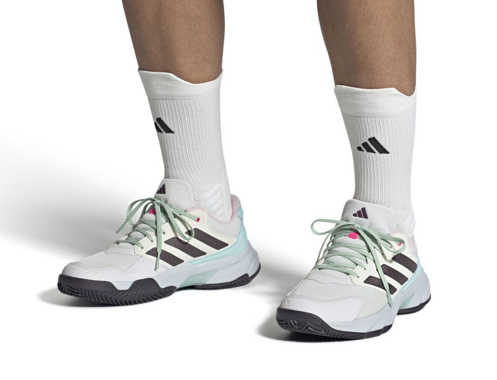 Мужские кроссовки теннисные Adidas CourtJam Control 3 M Clay - crywhite/anthracite