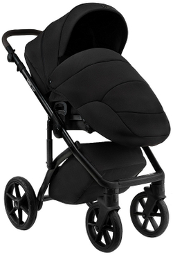 Детская коляска Roan Bass Next 2.0 3 в 1 с автокреслом Tutis Elo Lux EduSky Black BSN/40/2 Caviar Black/Black/руч.Black