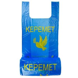 Пакет майка рулон Китай Керемет синяя 280*470 мм 800 гр/рул ± 10%  32 рул/меш