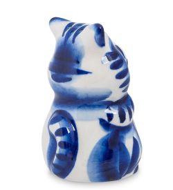 ГЛ- 183 Фигурка «Кот-Мойша» (Гжельский фарфор)