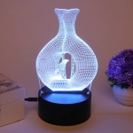 Светильник ночник «3D-Дуновение ветра» на пластиковой подставке, с включателем USB