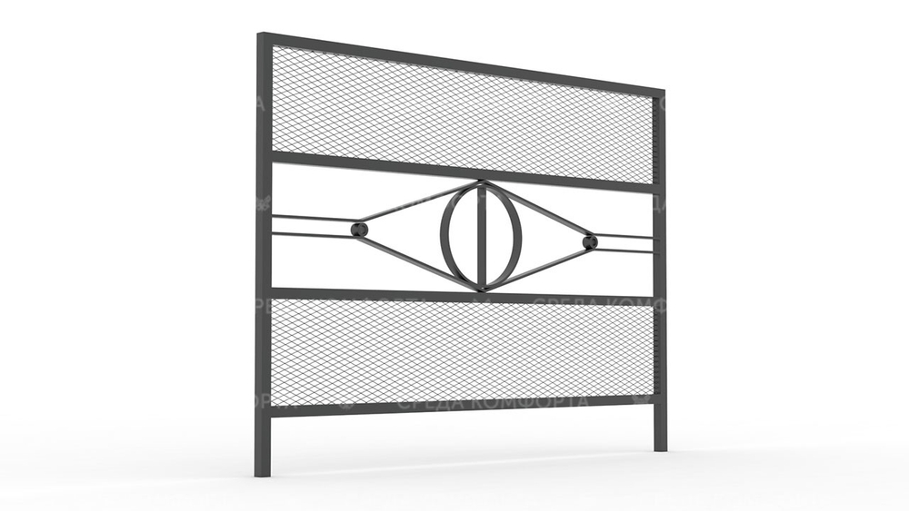 Забор из сетки рабицы ZBR0172