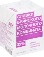 Сливки БМК ультрапастеризованные 33%  500г