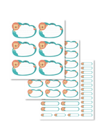 Наклейки для школы Львенок (серый), 56 шт