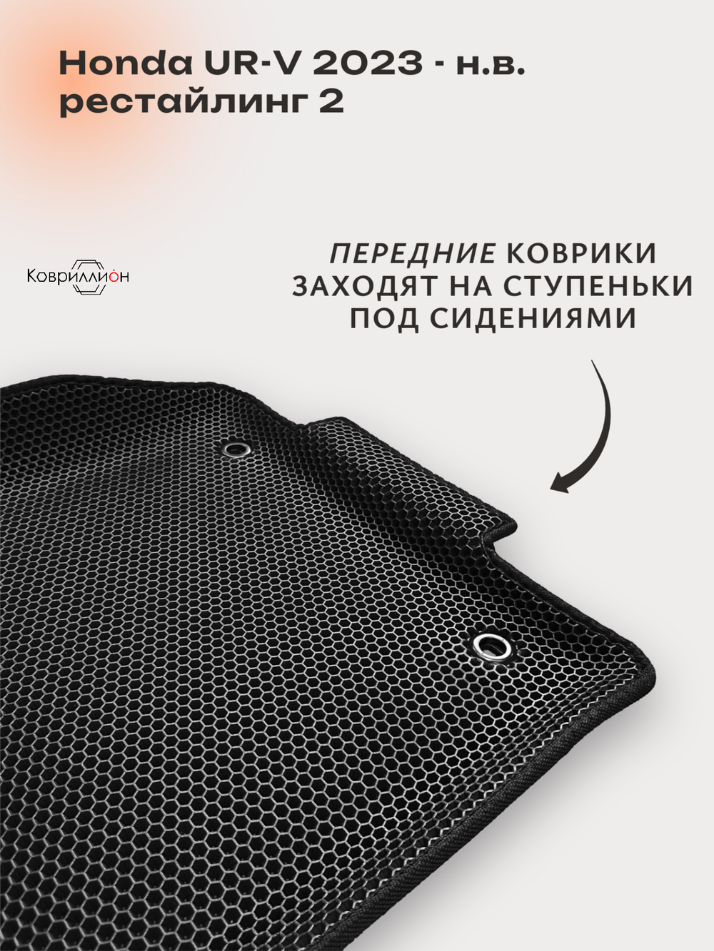 Передние автомобильные коврики ЭВА с бортами для Honda UR-V (23-н.в.) рестайлинг 2