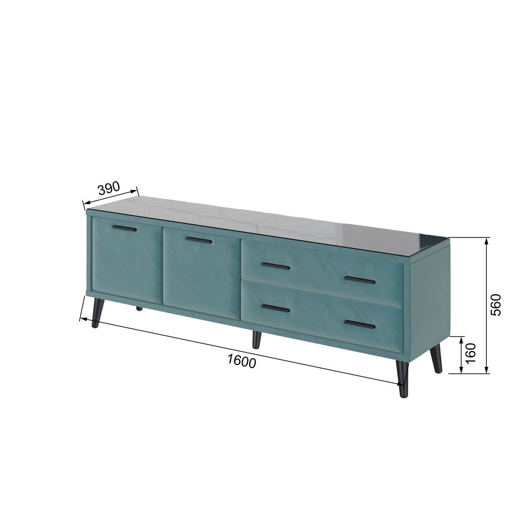 Тумба ТВ Виго 1,6, Бирюзовый