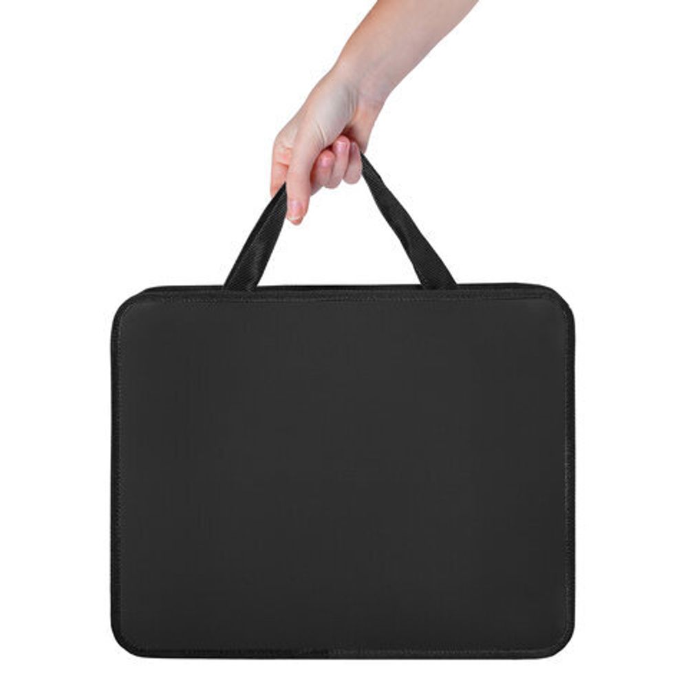 Папка на молнии с ручками ПИФАГОР, А4, пластик, молния сверху, однотонная черная, 272110