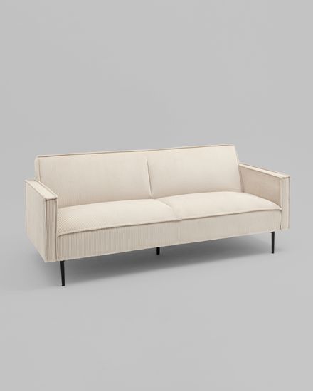 Диван прямой раскладной Кассель велюр рельефный молочный