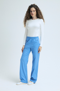 Брюки свободные медицинские женские Йошо, эйр блю хлопок