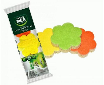Губки Master Fresh Flower для посуды, 3 шт
