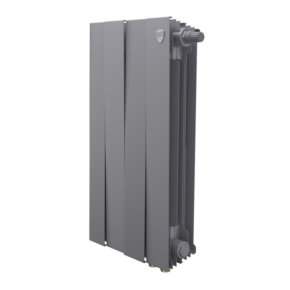 Радиатор биметаллический Royal Thermo PianoForte 500 Silver Satin 4 секции VDR (нижнее правое подключение)