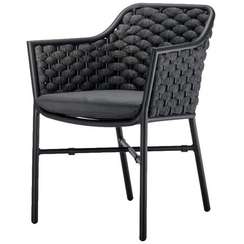 Плетеное кресло с подушками Torino, антрацит