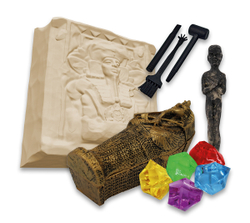 Раскопки ГРОБНИЦА ФАРАОНА (саркофаг с мумией, 5 крист,, инструмент)