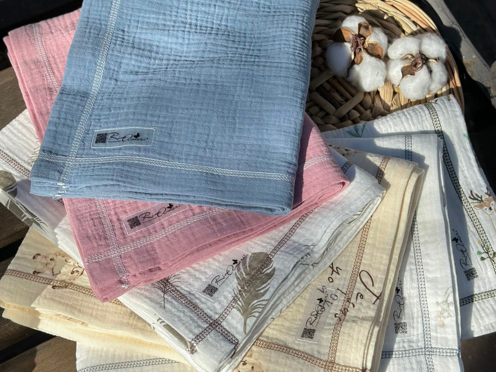 Муслиновая пеленка Олени 90*130 (+/-5см)