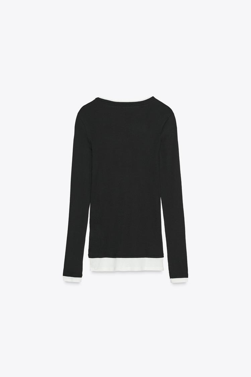 ZARA ФУТБОЛКА С КРУГЛЫМ ВЫРЕЗОМ, ЧЕРНЫЙ