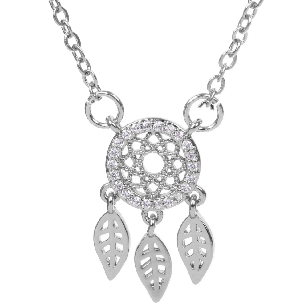 Подвеска из гиппоалергенного сплава со стразами «ЛОВЕЦ СНОВ», цвет серебро и золото, d-20см/1,8см