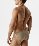 Мужские трусы слипы танга Atlantic, 1 шт. в уп., микромодал, бежевые, MP-1587