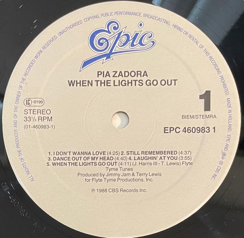 Pia Zadora- When The Lights Go Out (Европа 1988г.)