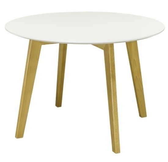 Стол Крит (тон столешницы Белая эмаль/тон подстолья Светлый дуб)