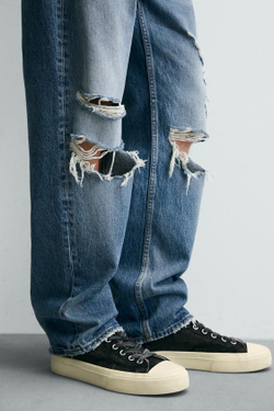 ZARA ДЖИНСЫ STRAIGHT FIT, СИНИЙ