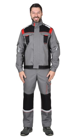 Куртка "Сириус-Стан" (серый/черный/красный)