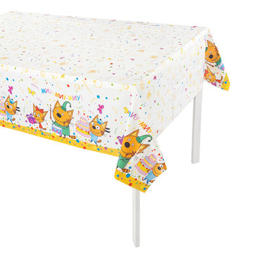 Скатерть полиэтиленовая «Три кота», 120×180 см