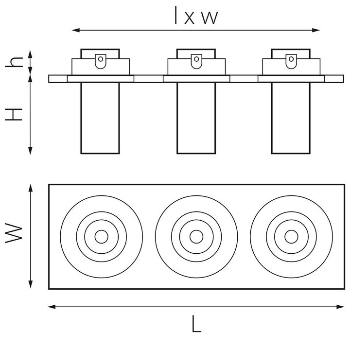 Комплект из светильника и рамки Lightstar Intero Tubo (217537+217272+217272+217272) i537272