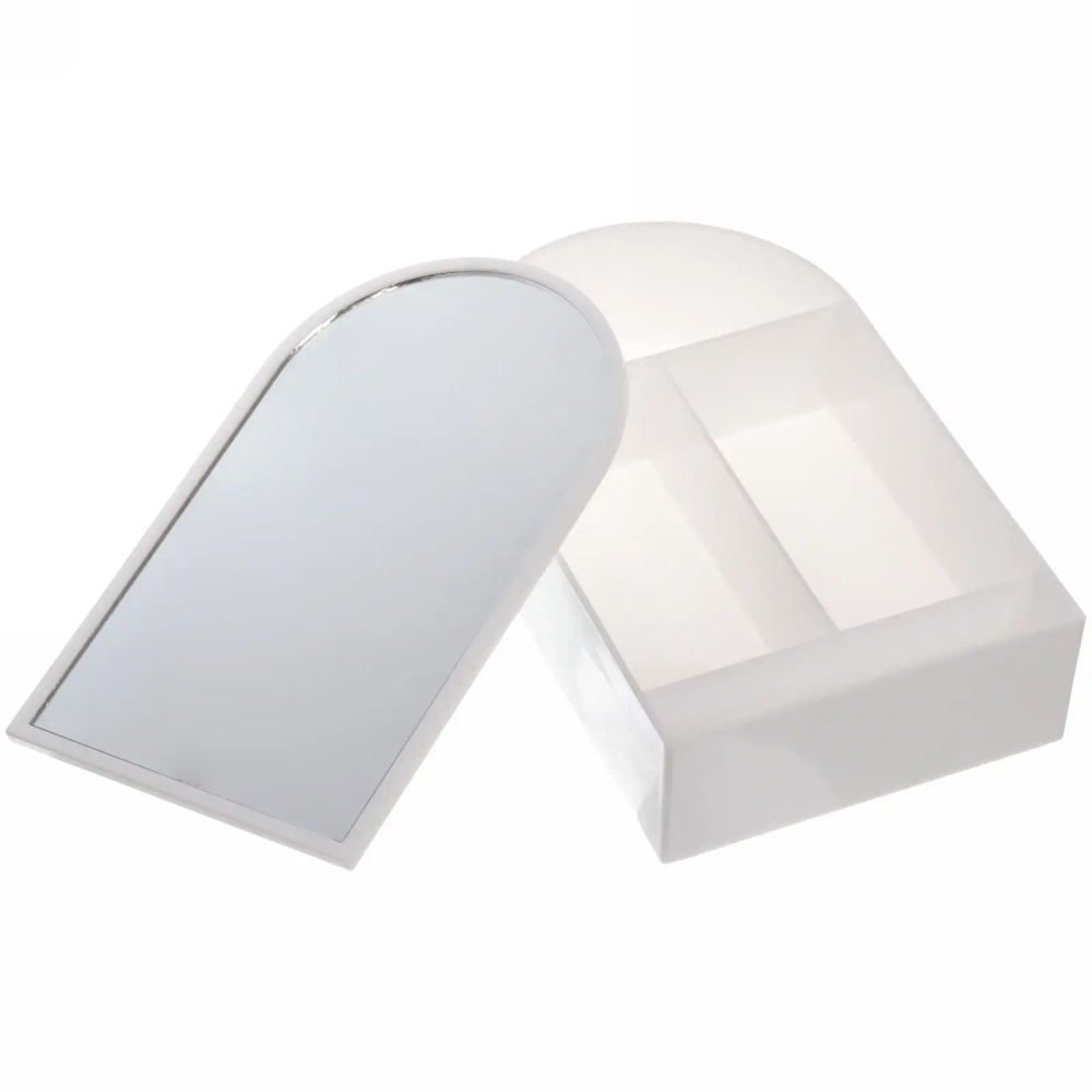 Зеркало настольное с органайзером для украшений «Beauty», цвет белый, зеленый, розовый, 17*10,5*4см