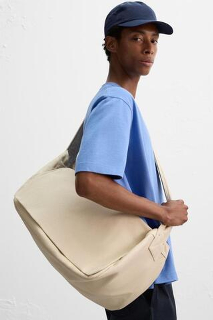 ZARA ТКАНАЯ СУМКА ЧЕРЕЗ ПЛЕЧО, ЭКРЮ
