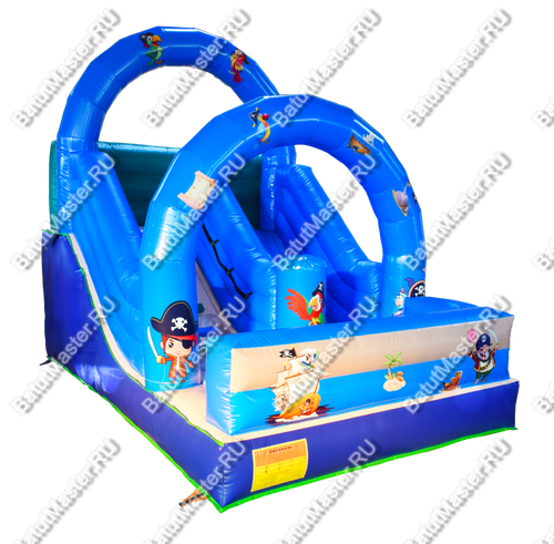 Надувной коммерческий батут-горка "Морской бой", 6*3,3*5 м.