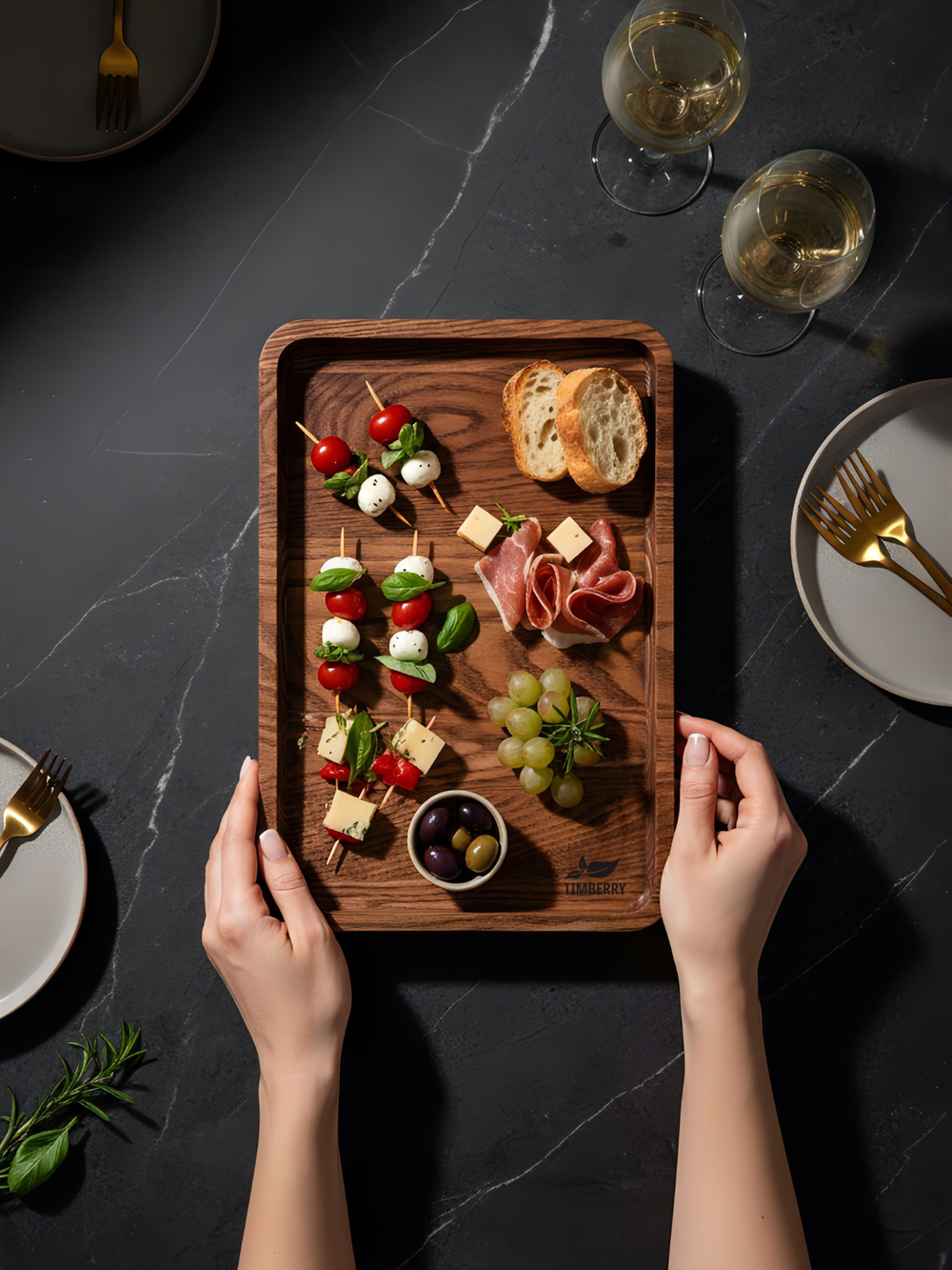 Поднос деревянный прямоугольный 30х20 см