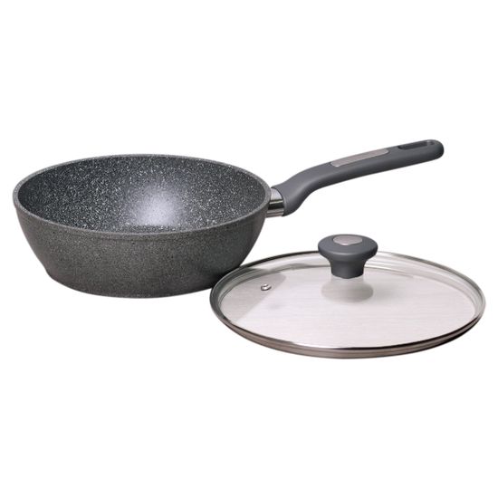 Сотейник 24 см. из алюминия с крышкой Kamille KM-4275GR с мраморным покрытием